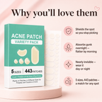 Why hydrocolloid acne patches work — shields spots, absorbs overnight, 5 sizes